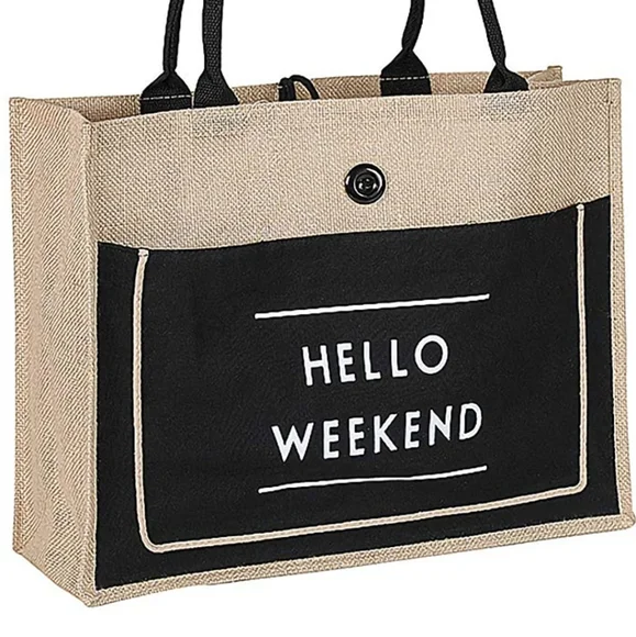 5 STAR RATED Beach Summer Hello Weekend Letter Tote Beach Bag 🏖 - Picture 2 of 5